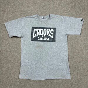 Crooks And Castles Graphic T Shirt Men's Size M Gray Short Sleeve Streetwear Tee